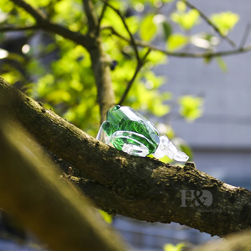 H& D маленький кристалл лягушка коллекция пресс-папье искусство Стекло ремесло стол центральный орнамент(зеленый