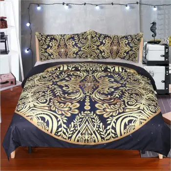 

3 Pieces Bronzing Flower Duvet Cover Set Floral Collection Bedding Set Soft Bed Cover King Queen AU Single Double beddingline