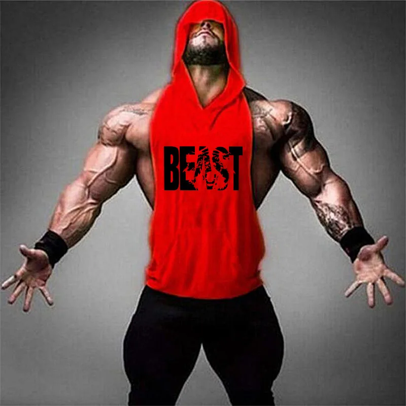 

Gyms Brand clothing Golds Bodybuilding Fitness Mens tanks workout BEAST print vest Stringer Musculation Muscle Undershirt
