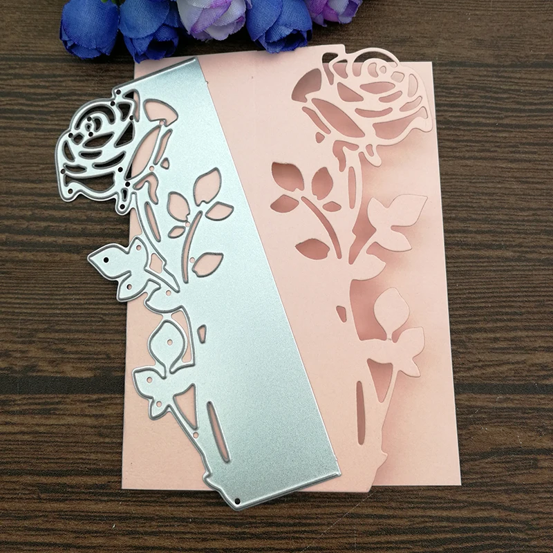

2019 New Rose Leaves Border Metal Cutting Dies Stencils Die Cut for DIY Scrapbooking Album Paper Embossing Metal Cutting Dies