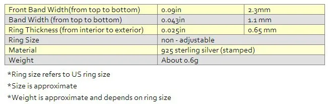 925 Твердое Серебро Ретро Простой линии Марказит Камни небольшой тонкий 2,3 мм кольцо A3154