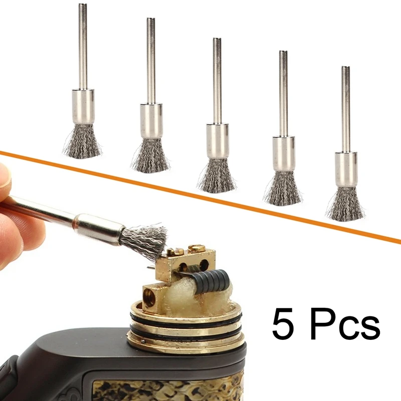 

5pcs Cleaning Brush Atomizer Tanks Heating Wire Vape Accessories Coil Cleaner Steel Brush E-Cig DIY Tools for RDA RBA Rebuilda