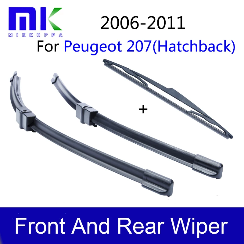Front And Rear Wiper Blades For Peugeot 207(Hatchback) 2006 2007 2008