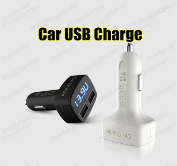 

Square Car Charger Dual USB for mobile phones and digital cameras etc Universal car chargers 12 V 2.1A1A output adapter