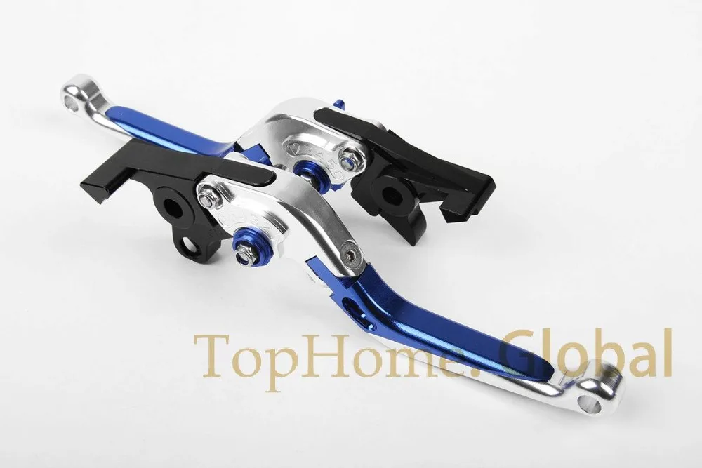 Для Yamaha YZF R15 2008 2016 серебристый/синий ЧПУ Складные Выдвижные рычаги тормозной