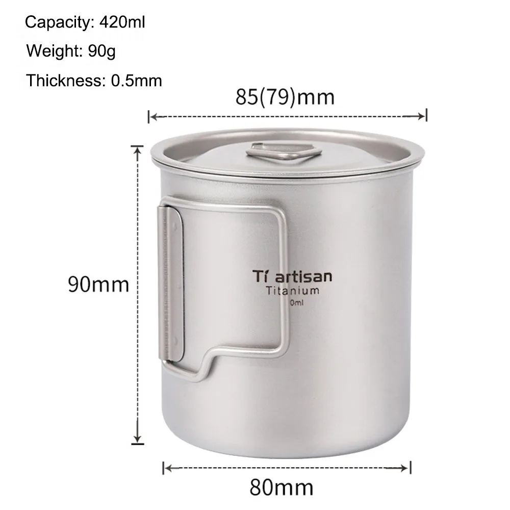 Открытый Титан чашка кружка для воды кастрюли посуда Кемпинг Пособия по кулинарии Кубок Пикник воды Кофе Чай кружка для Пеший Туризм 300/420/550/650/750 мл