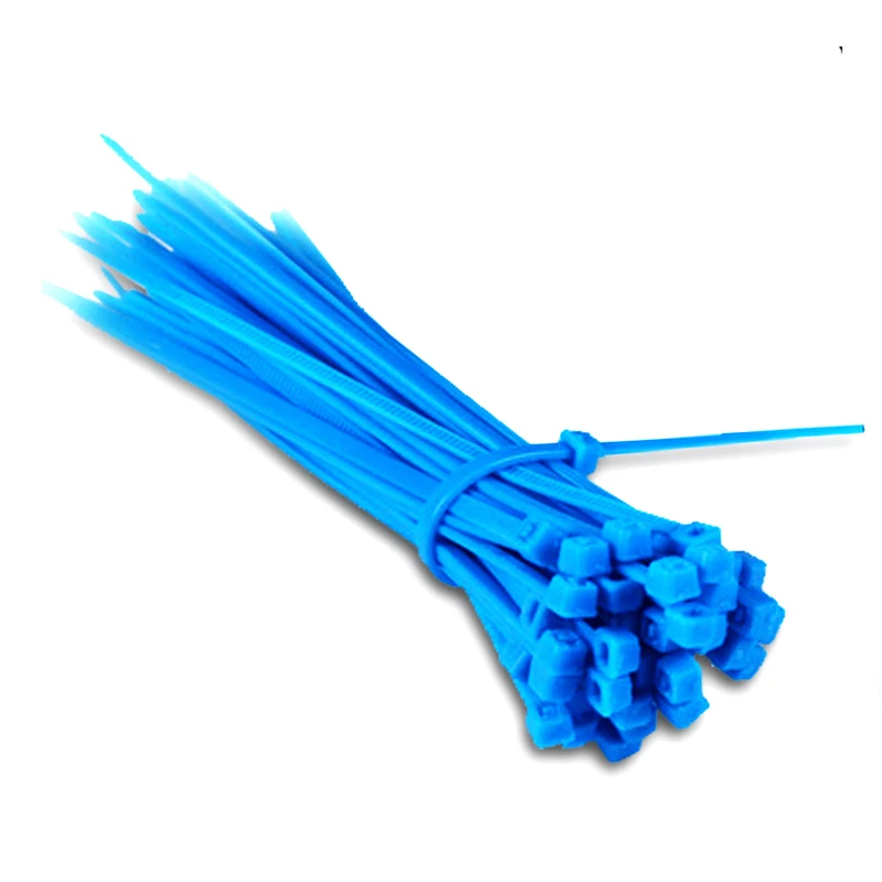 3*100mm Zip Ties Colorful Factory Standard Self-locking Plastic 8 Colors Nylon 66 Fasten Wire Wrap Strap CE UL ROHS 100pcs/bag - Цвет: Blue