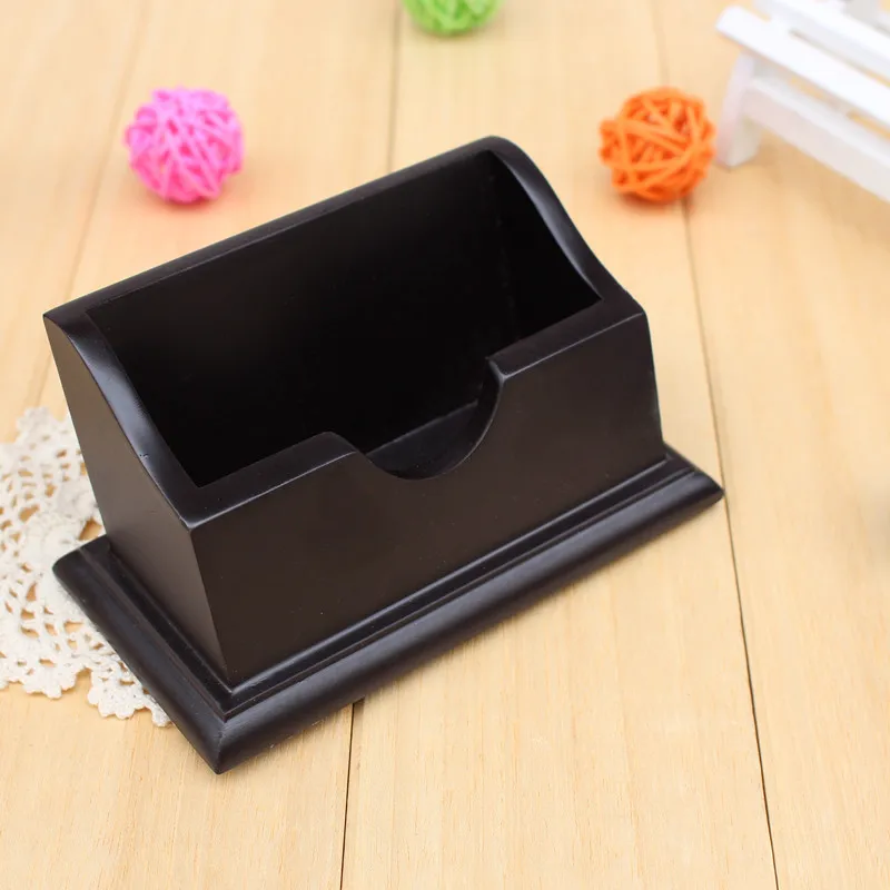1pcs Wooden storage box office desktop ornaments creative card case business card holder office school supplies