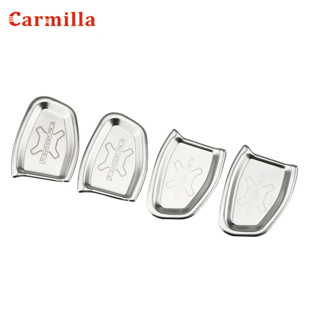  Car Interior Door Handle Bowl Pads Cover Molding Trim Stickers Fit for Jeep Renegade 2014 2015 2016
