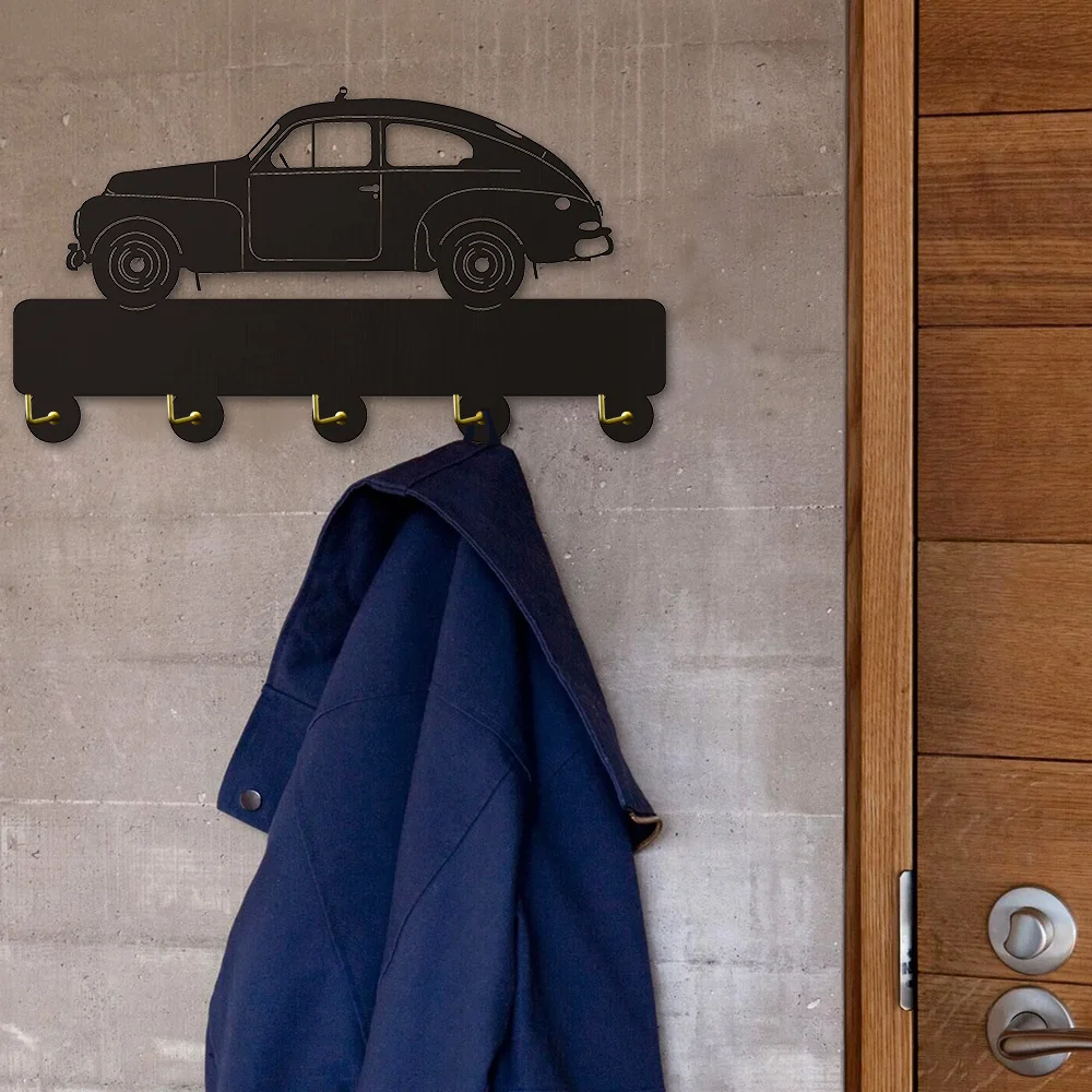 1Piece Automobie Design Coat Hooks Robe Towel Hanger Hooks Retro Car Shaped Clothes Wall Hooks