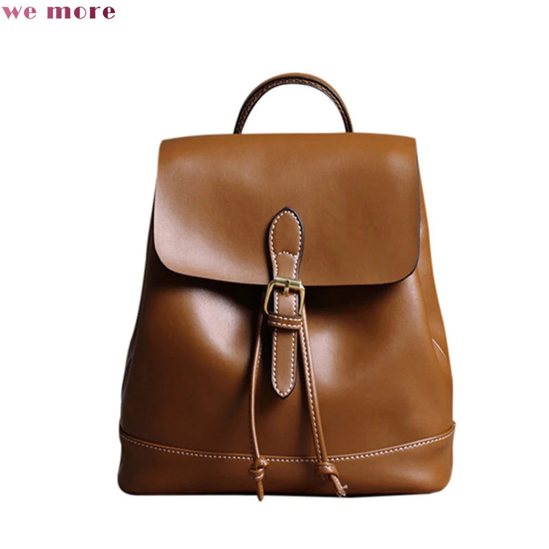 

we more Genuine Leather Backpack Luxury backpack Women Bags Designer Bolsa Feminina Sac Main Bolsos For Teenage Girls School Bag