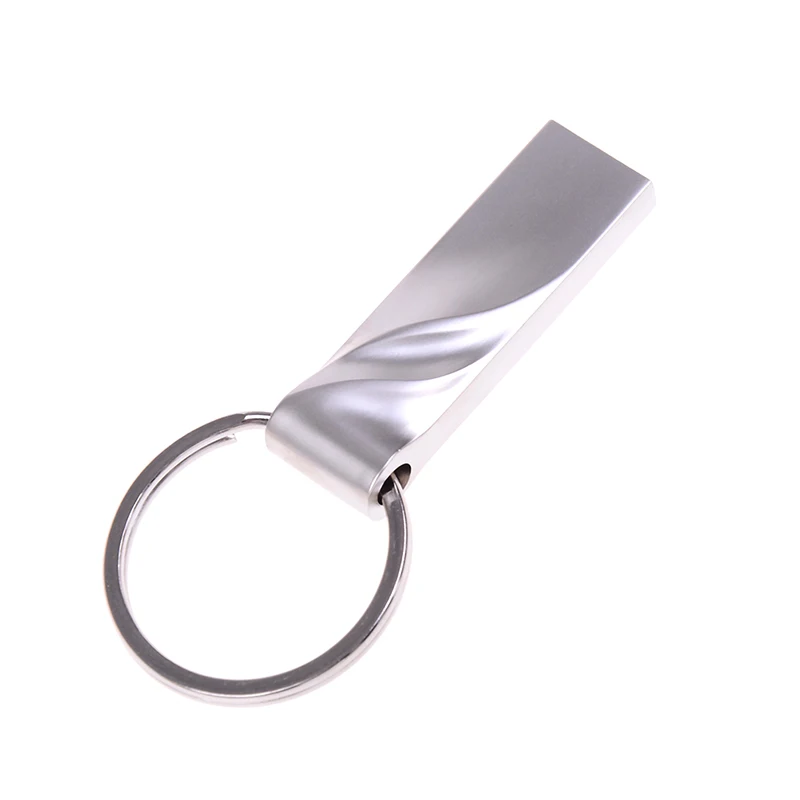 Серебристый металлический флеш накопитель Usb 2 0 16 ГБ с кольцом для ключей|USB
