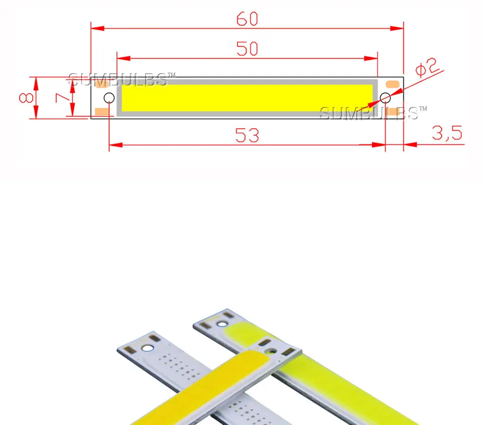 608mm Battery Powered 3.7V COB LED Light Source Strip Lamp DC3-4V Warm Cool White Blue Red Color Bulb for DIY Lighting (1)