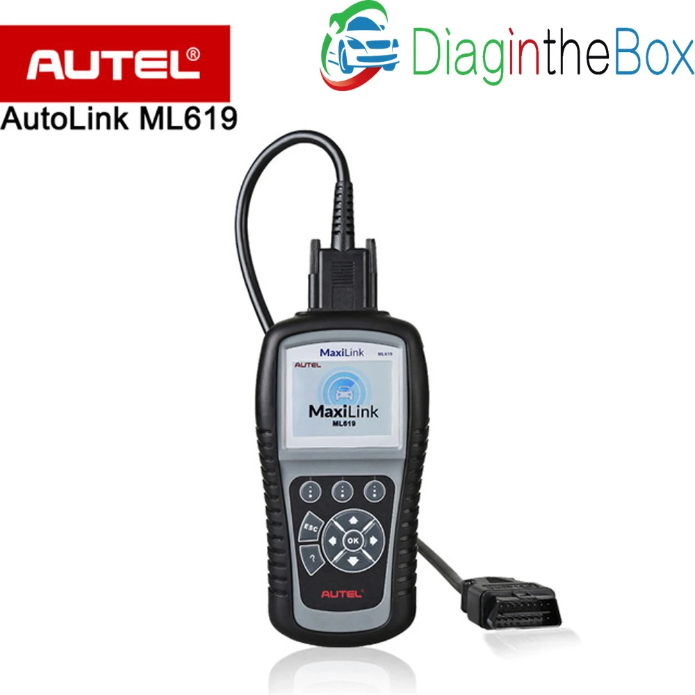

Autel MaxiLink ML619 OBDII Code Reader for ABS/SRS System Automotive Scanner Turns off Warning Light like Autolink AL619