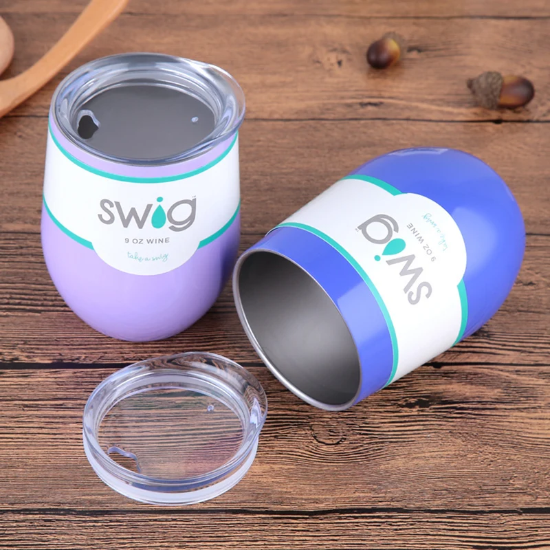 2018 Hot New Style Swig Cups 9OZ Egg Shaped Cup 304 Stainless Steel