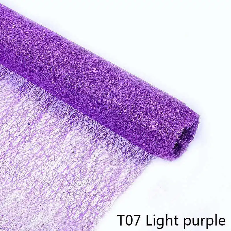 5 ярдов 50 см блеск блесток Тюль катушка рулон Кристалл органза чистая марля элемент цветок подарочная упаковка скрапбук букет Декор - Цвет: T07 Light Purple