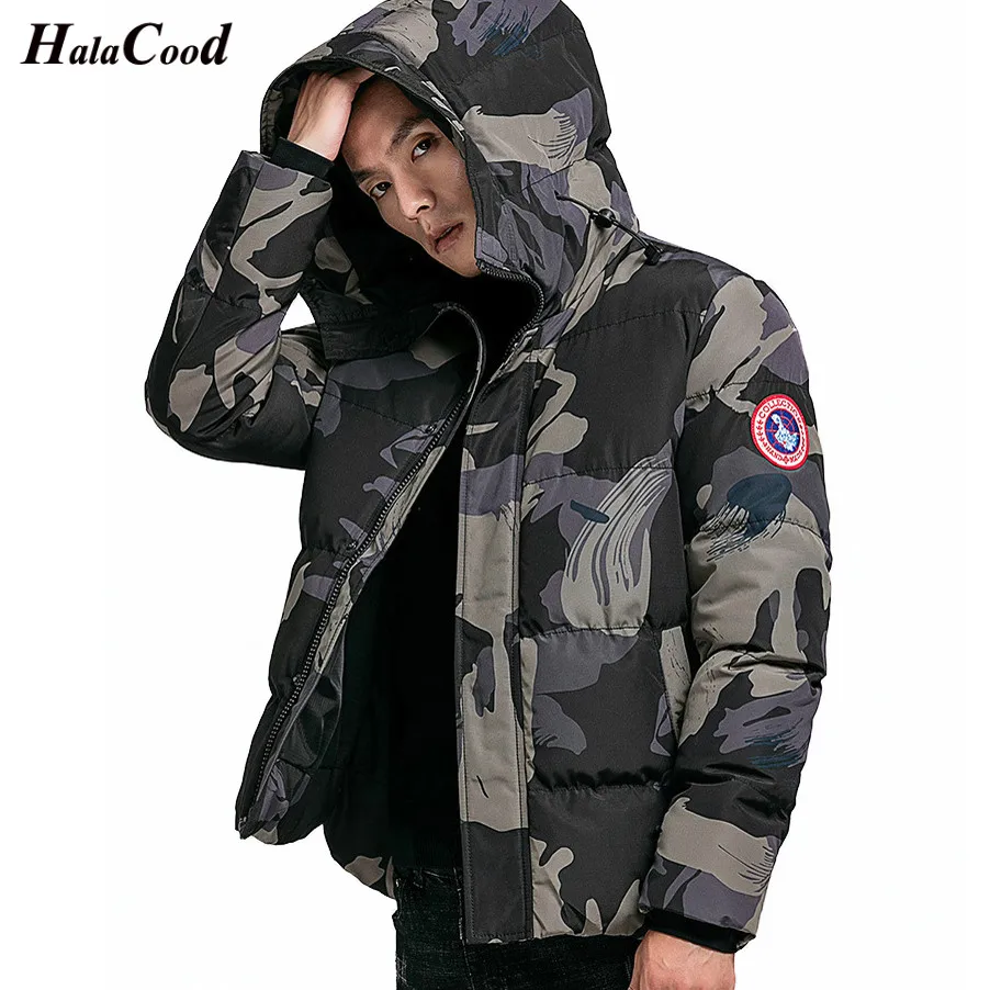

New 2018 Autumn Winter New Mid Jacket Parka Men Thick Warm Parkas Coat Casual Army Green Camouflage Medium Parka Male Clothes