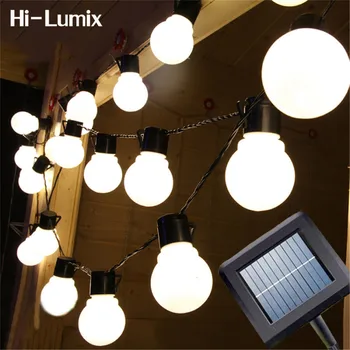 

5cm Big Ball Lamp 2.5M or 5M Solar led String light outdoor Decorative Fairy lighting for Christmas Trees Patio Party gifts