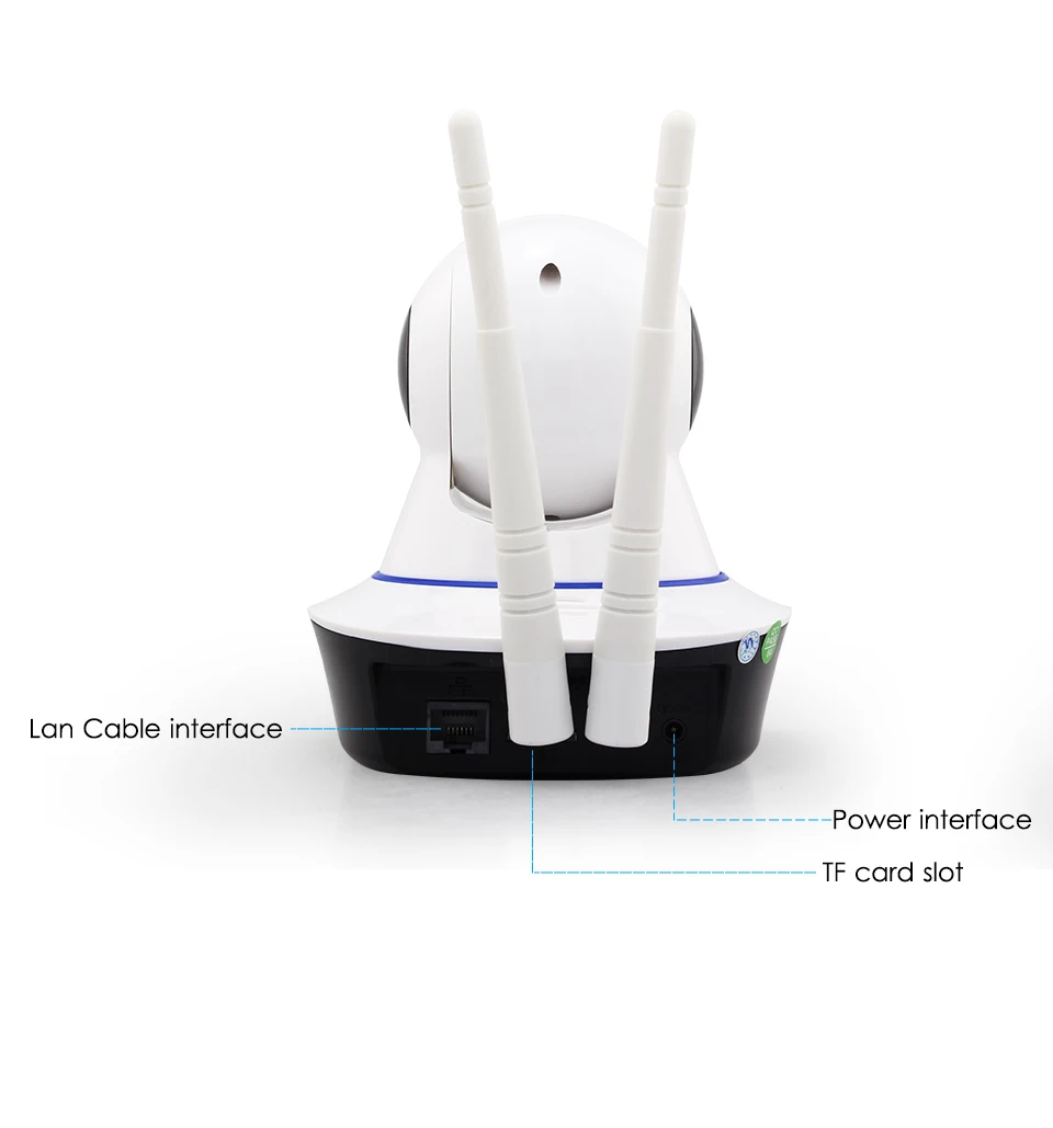 Две антенны 720P HD wifi IP камера День Ночь Pan Tilt IR Motion detect аудио 64G TF карта приложение сигнализация Push местная сигнализация