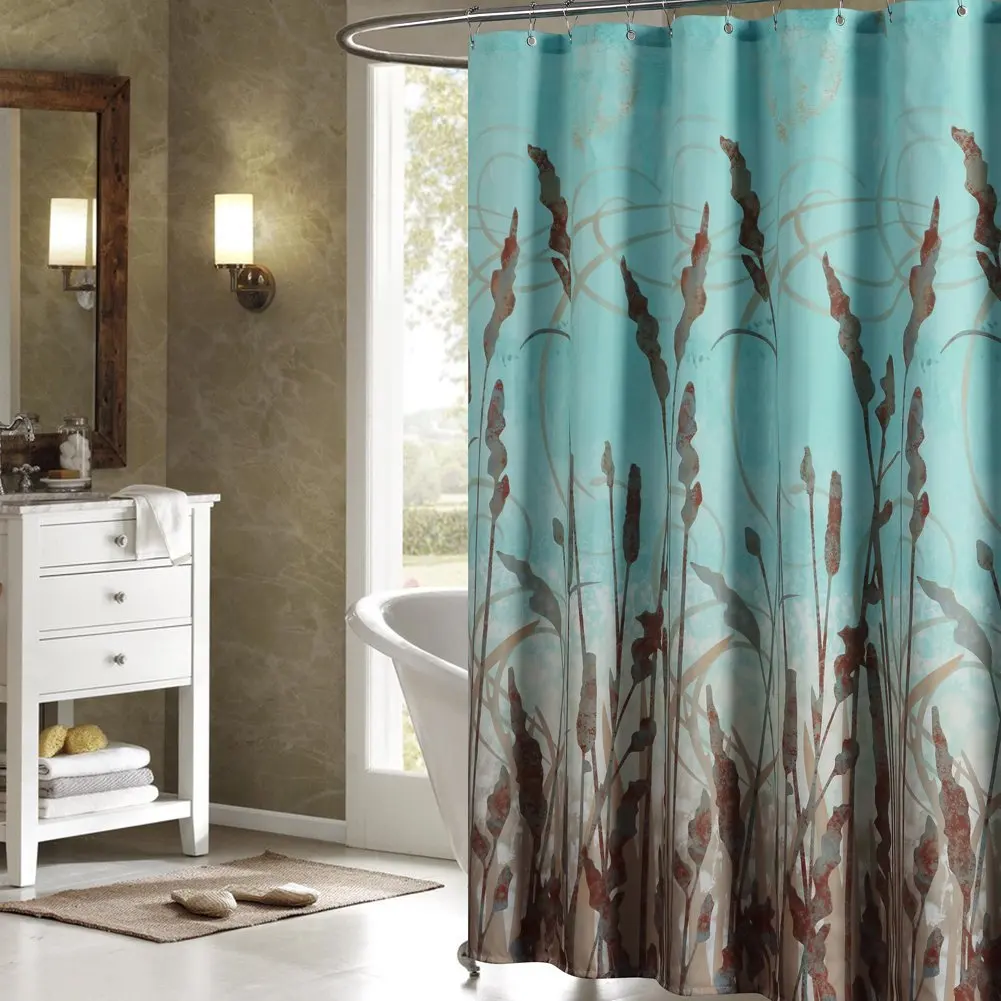Montana Groene Douchegordijn, Aqua Polyester, Planten voor Badkamer ... Montana Groene Douchegordijn, Aqua Polyester, Planten voor Badkamer ...