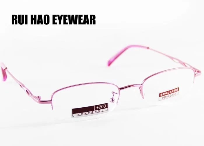 Очки чтения Для женщин дальнозоркостью очки около половины очки без оправы оправа с прозрачными линзами прочность+ 1,00+ 1,50+ 2,50+ 4,00 градусов