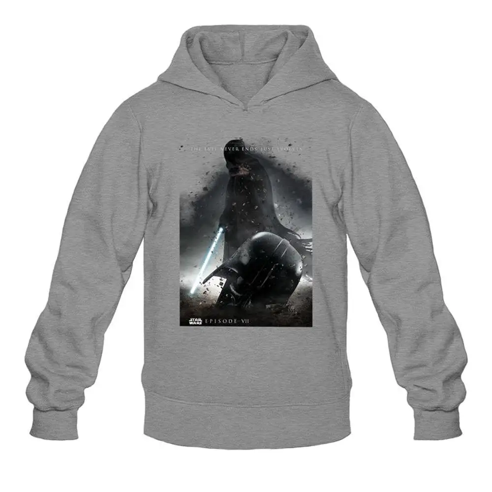 Пользовательские Звезды Wars7 Сила Пробуждается Балахон для Мужчин Хлопка Темно