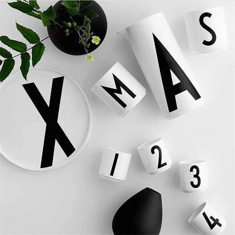 

1PC Portable Plastic Tea Cups Eco-Friendly Wheat Straw Cup Coffee Tea Milk Drink Mug Letter A-Z Cup for Children party