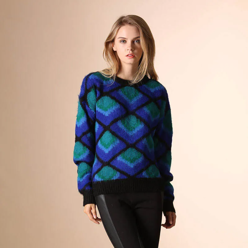 plaid knit sweater