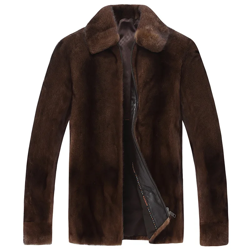 

2019 High Quality Mens Long Sleeve Artificial Fur Jacket Luxury Jacket Parker Luxury Fur Coat Features Full Fur and Trendy HN214