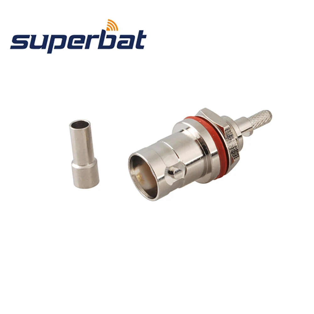 BNC Crimp Female RF Coaxial Connector for LMR100 RG174 RG316 Cable