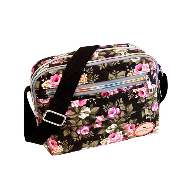 2018 Women Fashion Mini Canvas Floral Messenger Bags Casual Multi functional Cross body Bag ...