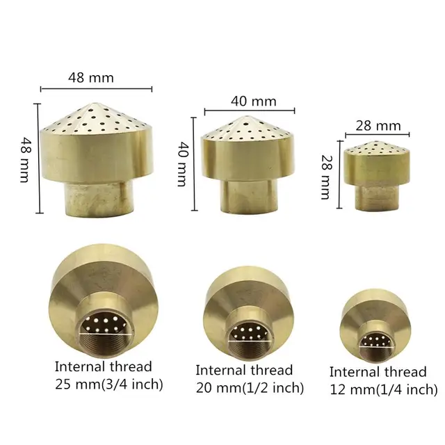 1 Pc Sárgaréz 1/4 "1/2" 3/4 "Női Szál Tűzijáték Típusú Szökőkút Fúvókák Réz Szóró Sprinkler Kerti Tájkutak - Image 2