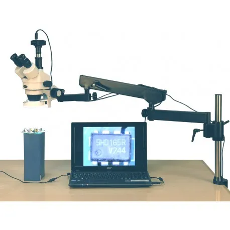 AmScope поставки 3.5X-90X Simul фокусным расстоянием 144-светодиодный Артикуляционная Увеличить Стерео микроскоп + 10MP Камера