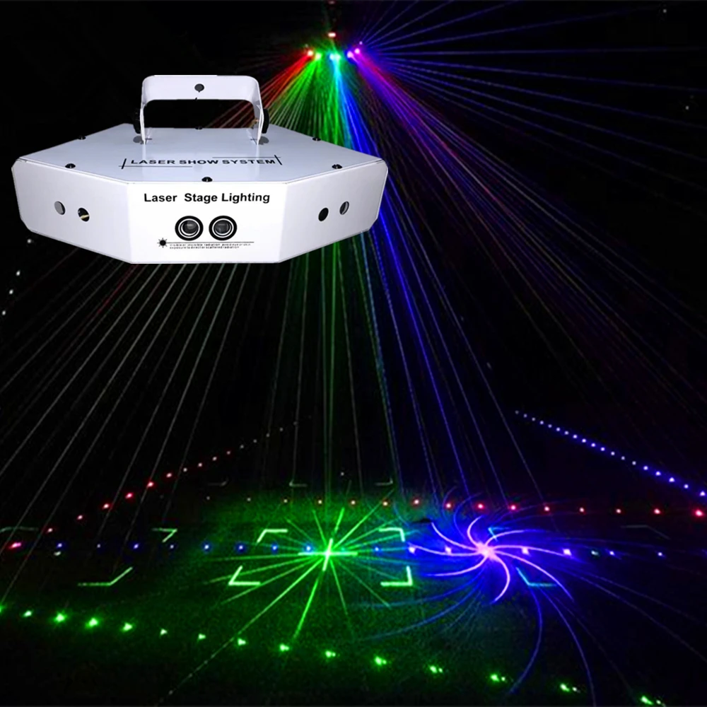 

6 Eyes Laser Scan Lights DMX512 RGB Full Color Laser Light Linear+Image Effect Stage Lighting 6 Lens Scanner Laser DJ Equipment