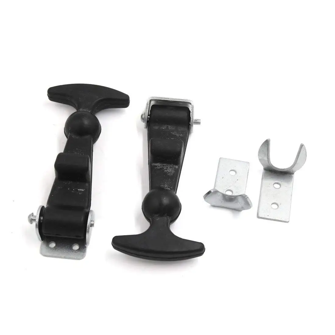 Uxcell 2 piezas Universal Negro de goma de Metal capucha de sujeción de barco