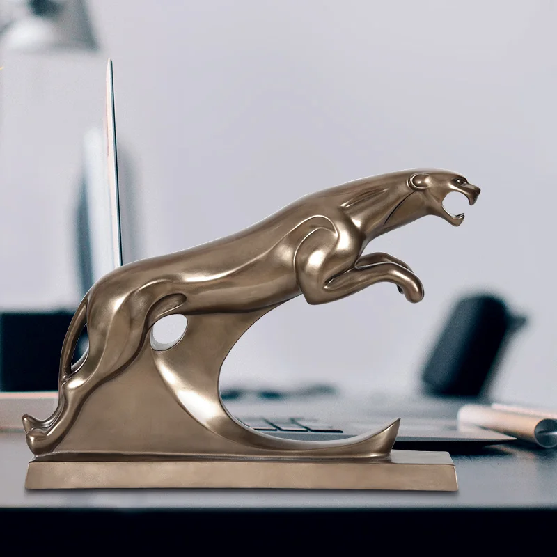 Golden Elegant Leopard Cheetah Ornaments TV Family Decorative