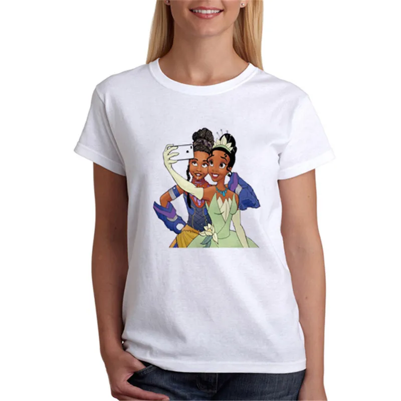 

wakanda T-Shirt women Slim Print Pattern tshirt O Neck white anime youth t shirt casual white print female t-Shirts wt5493