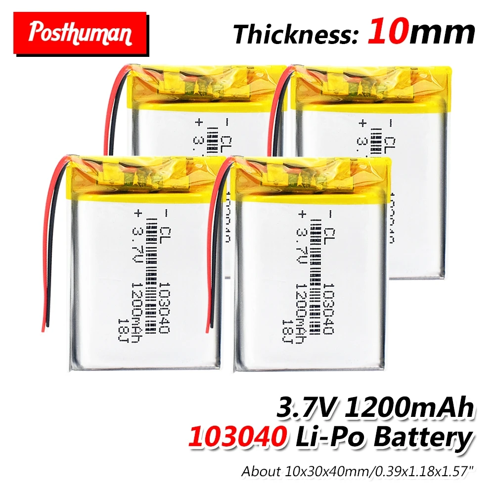 Аккумуляторная батарея 1200mAh Li-Po 103040 Li-Ion Lipo cells литий-полимерная батарея для MP3 MP4 DVD gps bluetooth-гарнитуры