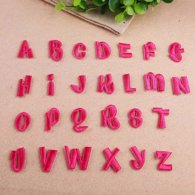 

Pink Letter Embroidery Patch Heat Transfers Iron On Sew On Patches for DIY T-shirt Clothes Stickers Decorative Appliques 47302