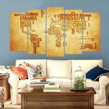 

Map modern canvas painting Europe art deco art prints 5 psc vintage wall picture for bedroom living room lobby hotel study cafe