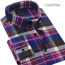 CAIZIYIJIA, лидер продаж, фланелевая рубашка в клетку с длинными рукавами, новинка года, Дизайнерские пуговицы, Повседневная рубашка, Высококачественная брендовая одежда