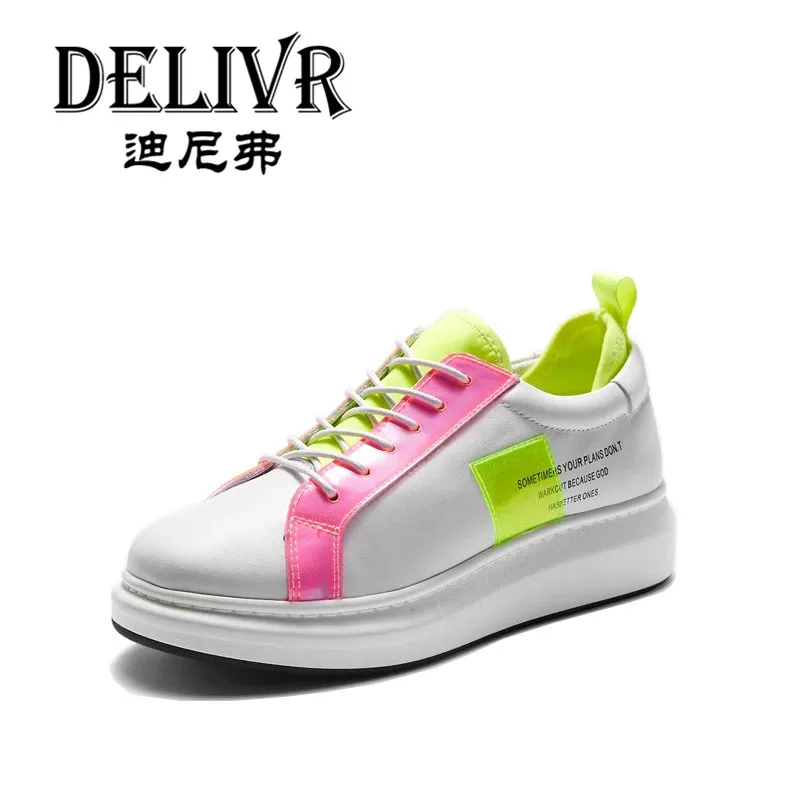 

Delivr Increasing Shoes Ladies Sneakers Thick Sole Chunky Shoes Platform Female Fashion Harajuku Ladies Sneakers Shoes White