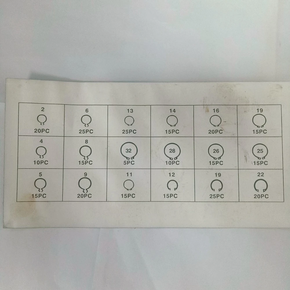 ELEG-300 шт C-Clips внешнее зажимное кольцо черная шайба оборудование Cir зажим стопорное кольцо Набор для промышленные крепежи 18 размеров