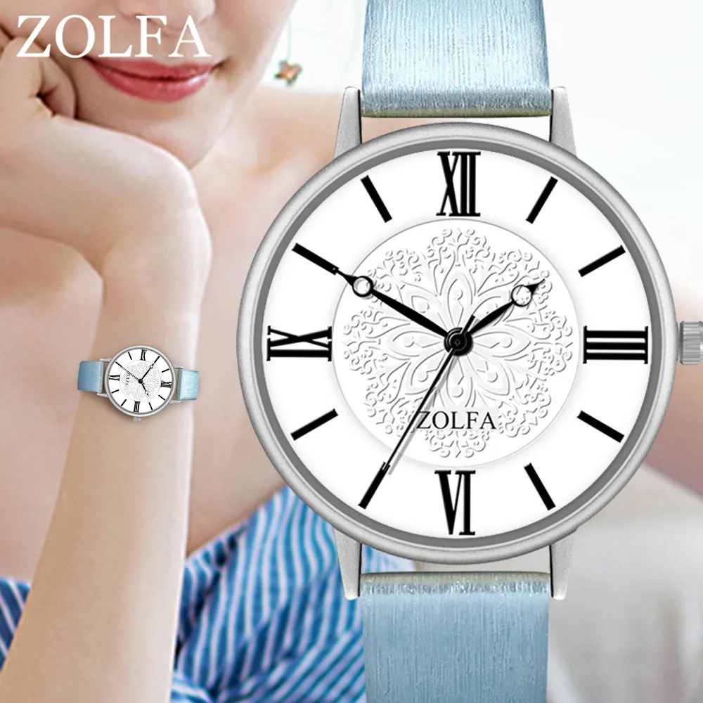 

Hot Sale Fashion Luxury Brand Women Watches Leather Strap Printed Dial Watch Simple Casual Ladies Quartz Watch Roman Numerals #A