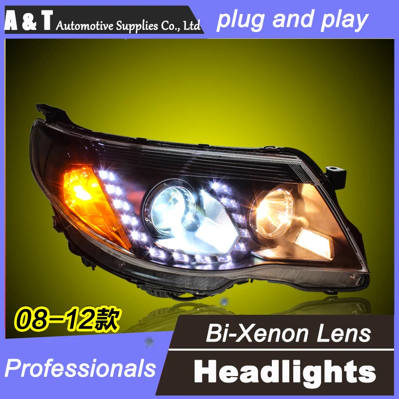 car styling For Forester headlight assembly angel eyes 2008 2012 For Forester bi xenon lens h7