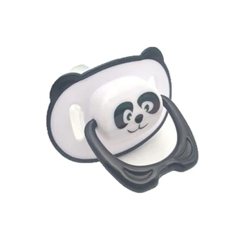 

Cute Panda Nipple Dummy Pacifier Baby Food Grade PP Silicone Soother Toddler Orthodontic Nipples with Ring Teether Baby Pacifier