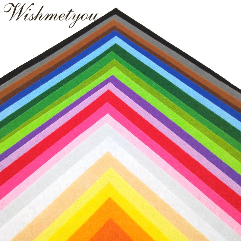 

WISHMETYOU 22PCS 45*45CM 1mm Polyester Non-Woven Felt For Handmade Sewing Cloth Decor Home Bundle Crafts Fabric Felting Supplies