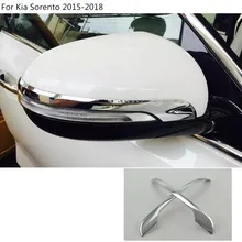 Car body ABS chrome back rear view Rearview Side Mirror eyebrow Cover stick trim frame For Kia Sorento 2015 2016 2017 2018