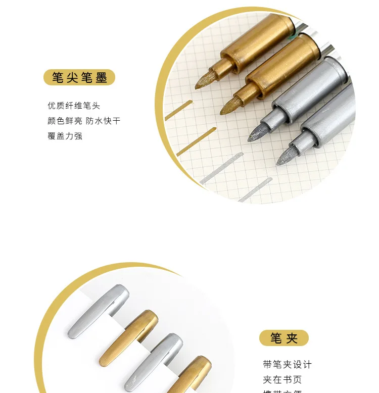 4 шт./партия водоотталкивающие чернила Маркер ручки креативный Золотой/Серебряный металлический ремесленник текстовый маркер офисные канцтовары товары для учебы