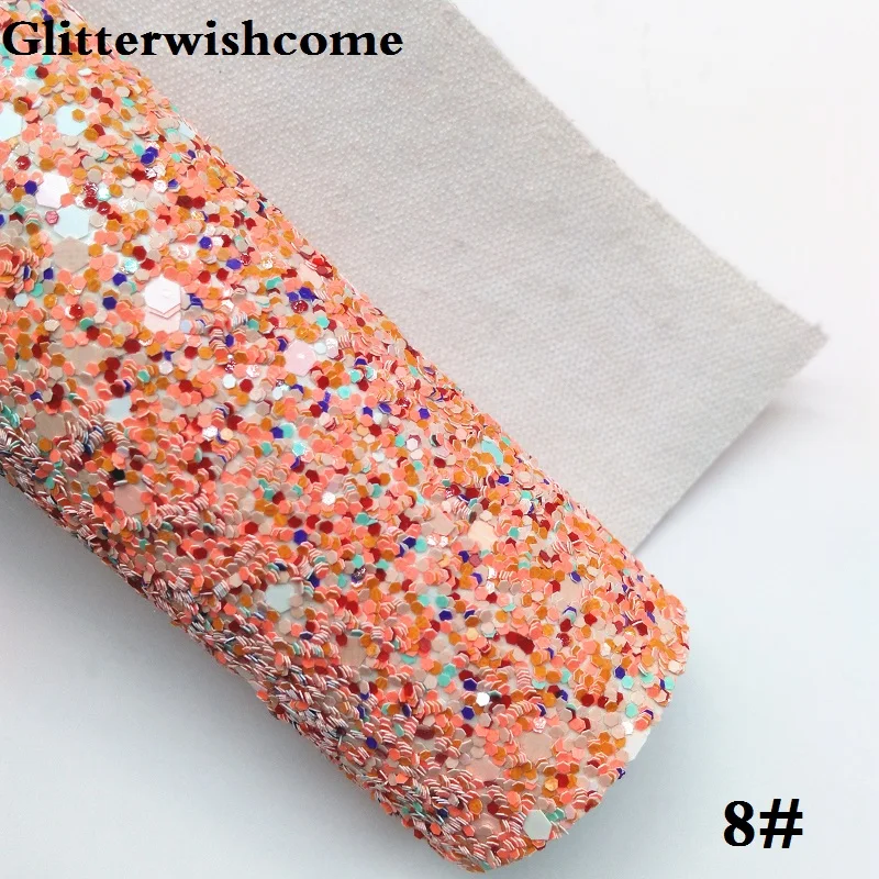 Glitterwishcome 21X29 см A4 размеры синтетическая кожа, с эффектом блестящей кожи Ткань Винил для Луки, GM060A - Цвет: 8